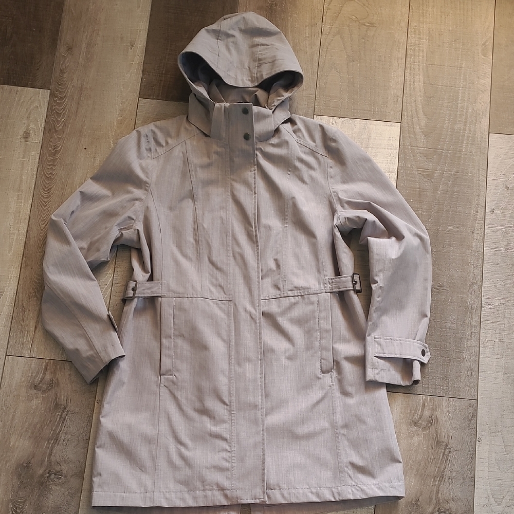 Gray Hooded Trench Coat